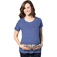 Los mejores  - Crazy Dog Tshirts - Maternity Peeking Twins T Shirt Cute New Baby Announcement Reveal Pregnancy tee - Camiseta De…